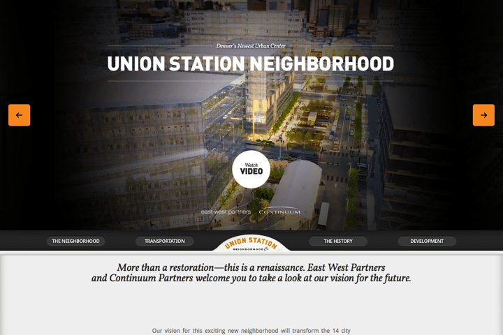Union Station Neighborhood website preview